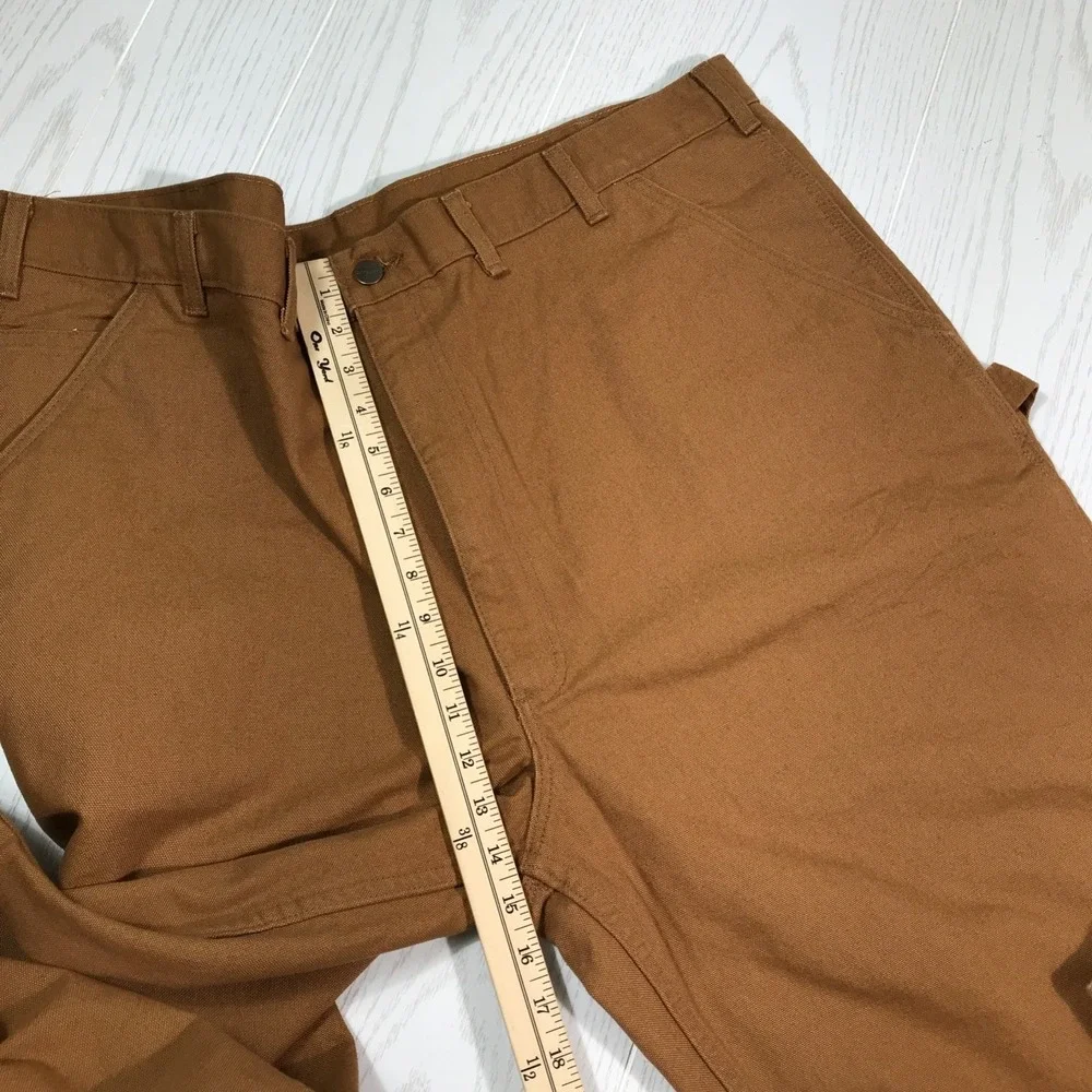 New Carhartt Canvas Carpenter Pant Men 44x36 Brown Utility Duck Loose Fit Cotton